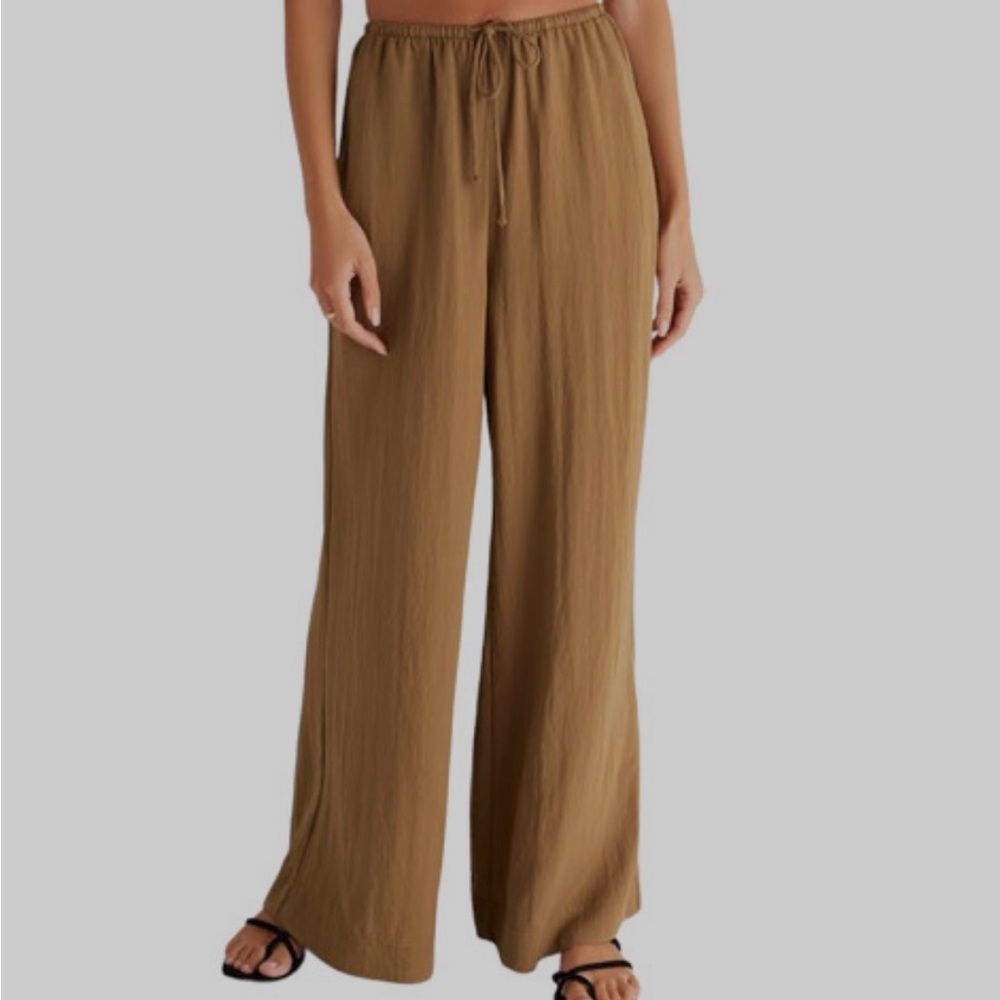 Z Supply Brown 2 piece set with Wide-Leg Pant and Tank Top - Picture 2 of 11